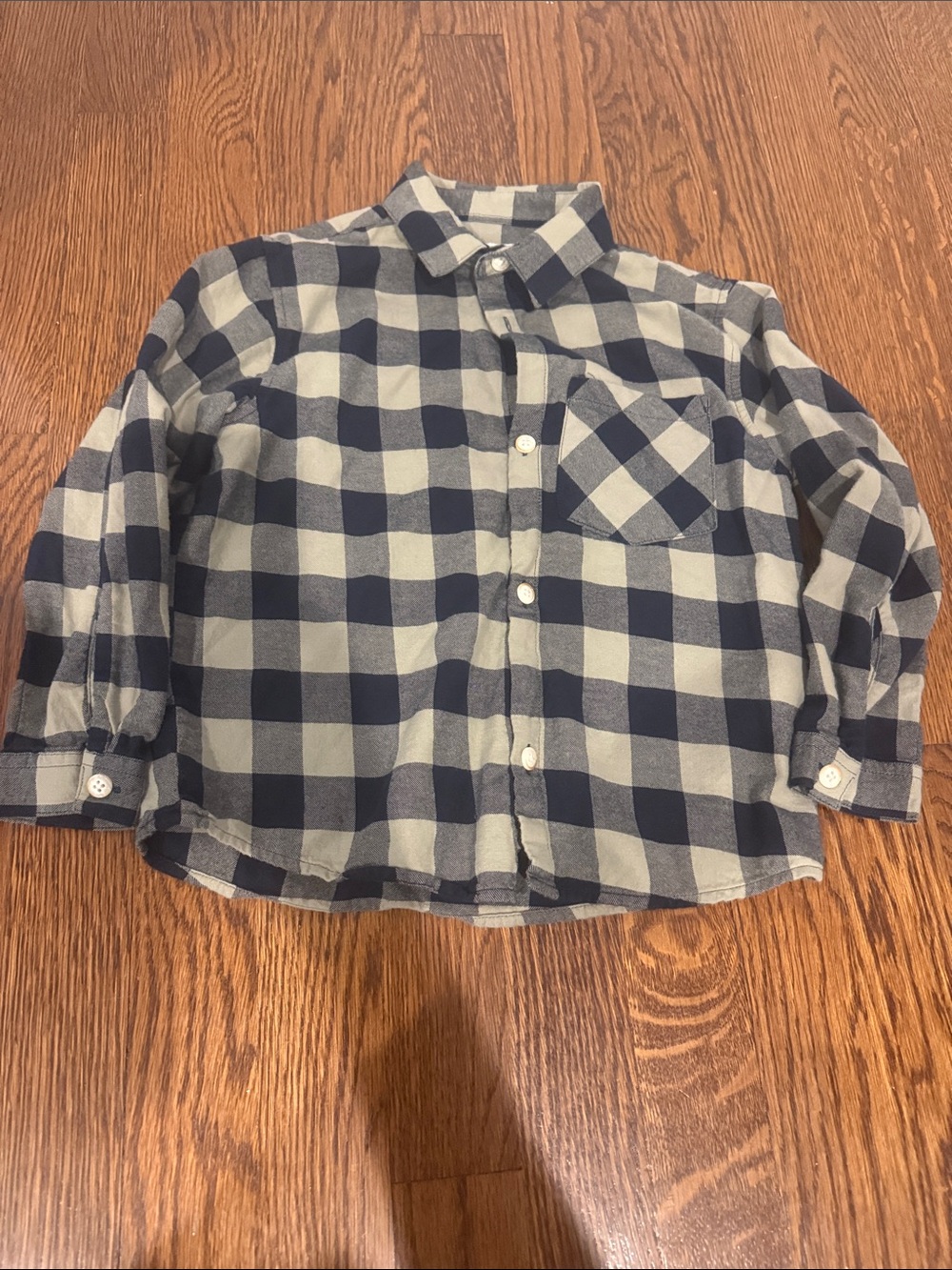 Zara Blue & Gray Plaid Button-Down Shirt
